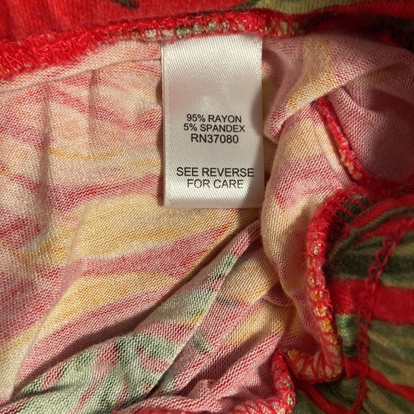 C est 1946 orange tropical print casual wide leg pants, size large - Picture 5 of 6